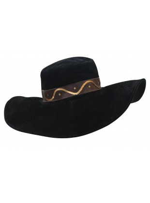 Black suede hat