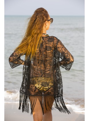 Black burntout Kimono