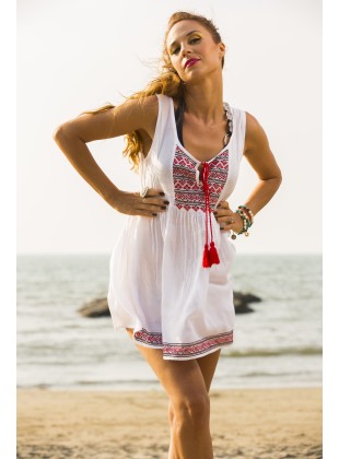 White Embroidered Top