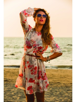 PRINTED WITH Ladder  LACE TUNIC