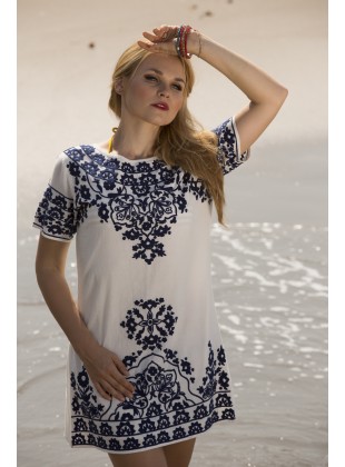 Blue Ethnic aari embroidery Dress 