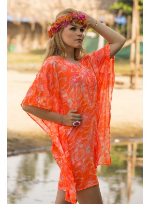 Neon chiffon kaftan