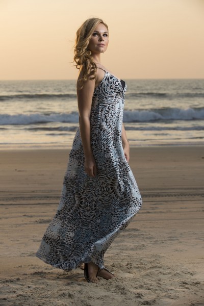 Polycrape long dress