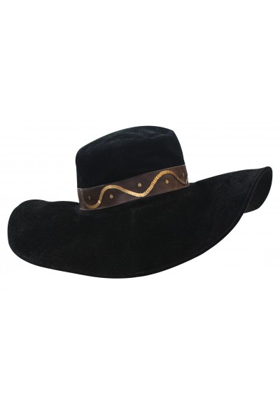 Black suede hat