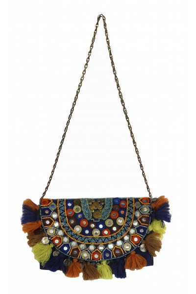 Mirror Embellished Clutch